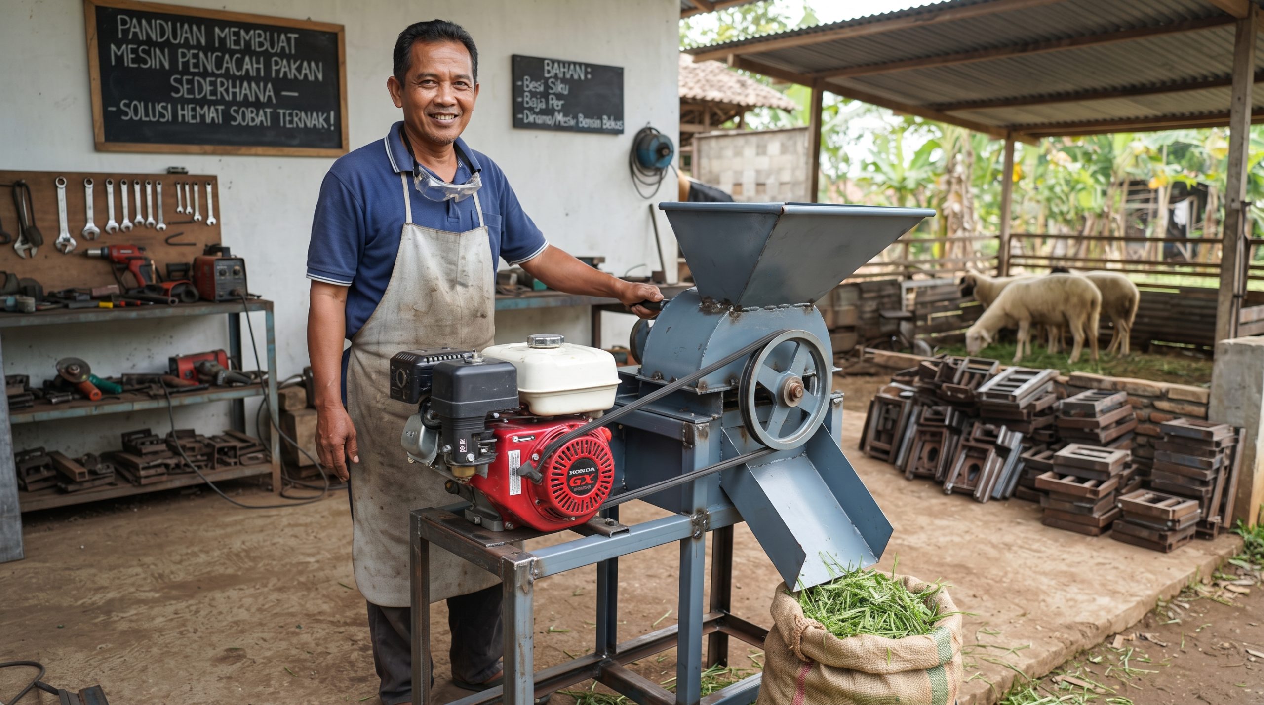 Begini Cara Membuat Mesin Pencacah Pakan Ternak Sederhana