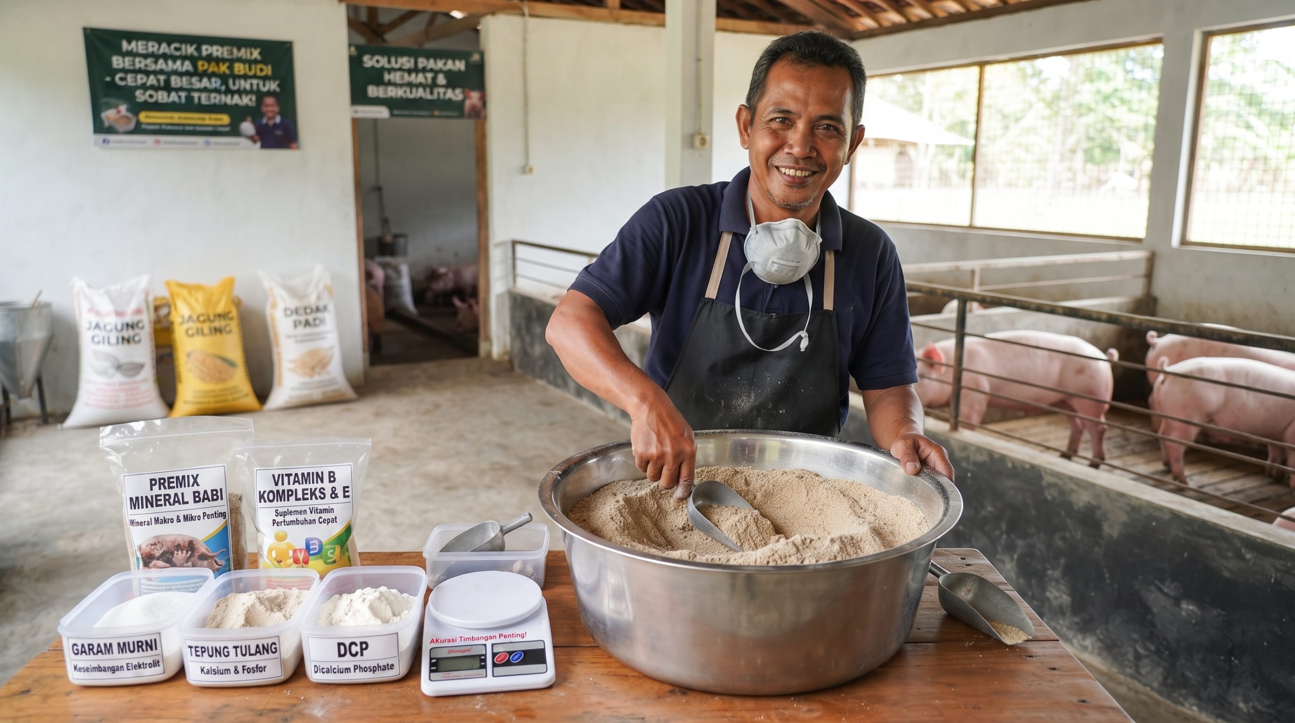 Langkah Mudah Membuat Premix Pakan Ternak Babi Agar Cepat Besar